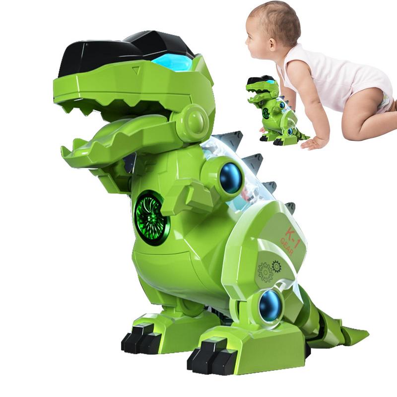 다이노 로봇 로봇 공룡 다채로운 조명 스윙, 현실적인 포효하는 소리와 투명 쉘, 3 세 소년 소녀용